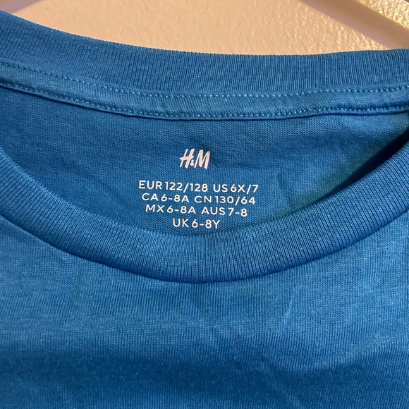 2 H&M Sz 6x/7 boys long sleeve t shirt blue - Picture 5 of 7